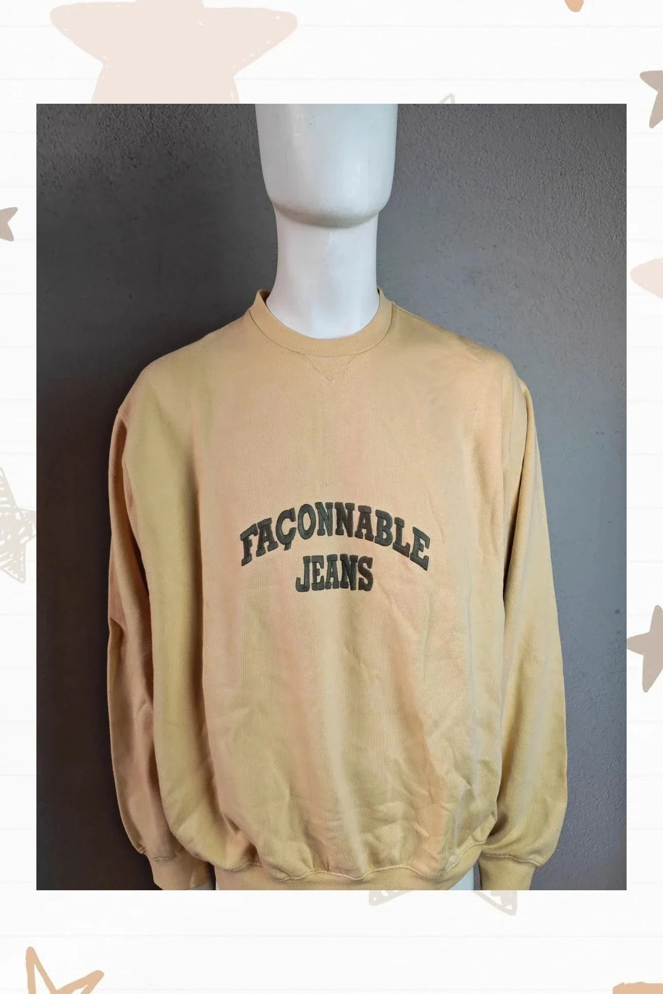 Sudadera Vintage Façonnable Jeans - Estilo Retro
